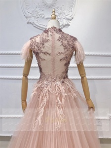 Ruolai LWC8028 <span class=keywords><strong>abito</strong></span> da sera di lusso De Soiree manica lunga con perline <span class=keywords><strong>rosa</strong></span> brillante <span class=keywords><strong>abito</strong></span> da sera <span class=keywords><strong>abito</strong></span> da sera - Product Image 5