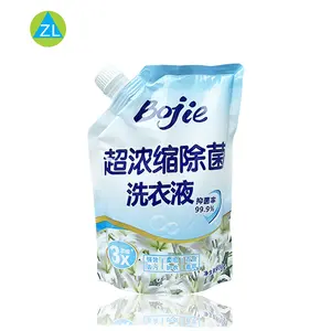 Kundenspezifische große Kapazität Verpackung Plastiktüte 1 kg 2 kg Wäschemittel-Spout Standbeutel tüte für Waschen mit flüssiger Seife