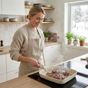 E-Top Ensemble de 7 ustensiles de cuisine antiadhésifs, compatible induction, en acier inoxydable, aluminium et céramique, comprenant une casserole à lait et une poêle à frire, personnalisable OEM - Product Image 3