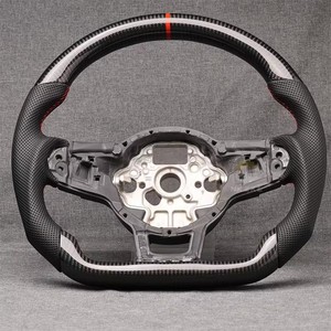 Pour VW <span class=keywords><strong>Golf</strong></span> MK <span class=keywords><strong>6</strong></span> 7 7.5 GTI <span class=keywords><strong>GTD</strong></span> GTE R Polo personnalisé en Fiber de carbone R-Line <span class=keywords><strong>sport</strong></span> volant demi cuir Alcantara multicolore - Product Image 5