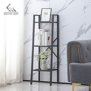 Bureau à domicile Étagère en échelle en or blanc Bibliothèque à 3 niveaux avec cadre en métal Organisateur d'étagère de rangement ouvert - Product Image 3