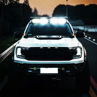 إضاءة للشاحنات 145*19*36 سم، مصباح سقف LED أسود بأربع عيون من البلاستيك ABS لسيارات فورد رينجر T8 T9