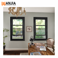Ventana de Doble Hoja con Diseño Moderno y Mosquitera, Estilo Vertical Deslizante, Ventanas Antihuracanes