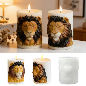 Moule en silicone DM1327 Roi Lion pour bougies, ornement d'aromathérapie, moule en silicone animal pour bougies parfumées, fabrication de pierres diffuseuses en gypse - Product Image 1