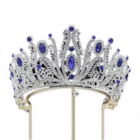 BELLEWORLD Couronne Tiara Vintage Baroque Royale en Cristal, Accessoire de Cheveux de Mariage de Luxe, Alliage Plaqué Or, Strass, pour Mariée et Princesse