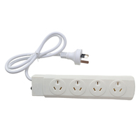 Tian Tai, enchufe de tira de alimentación de 4 enchufes, Material de goma SJTW certificado SAA de alta calidad, cable de extensión de interruptor de ordenador IEC para el hogar