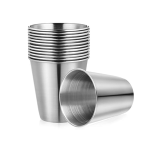 แก้วช็อตสแตนเลส 18/8 SUS304 ขนาด <span class=keywords><strong>2</strong></span>.5 ออนซ์ 70 มล. แก้วโลหะขนาดเล็ก ใช้ซ้ำได้ สำหรับวิสกี้ เหล้า และแคมป์ปิ้ง - Product Image 1