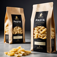 Sac d'emballage personnalisé imprimé transparent de qualité alimentaire biodégradable pour pâtes, farine, blé, spaghetti et pâtes sèches