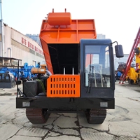 Mini-dumper sur chenilles en caoutchouc de haute qualité, capacité de charge 10 tonnes, pour travaux agricoles, vente directe usine, moteur diesel et pompe