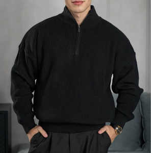 Sweat-shirt Homme Col Rond Demi-Zip en Coton Épais de Qualité Supérieure, Personnalisable avec Logo, Style Streetwear, Vente en Gros - Product Image 3