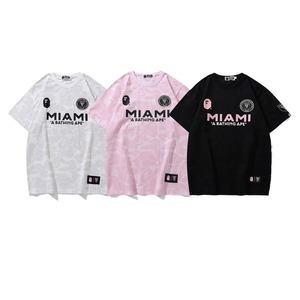Vente en gros transfrontalière <span class=keywords><strong>Miami</strong></span> T-shirt homme à manches courtes en coton, col multicolore, camouflage, étiquette brodée 230g - Product Image 5