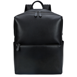 <span class=keywords><strong>Mochila</strong></span> Escolar de Cuero Vacuno Genuino Negro para <span class=keywords><strong>Hombre</strong></span> y Niño, Estilo Casual y de Negocios, con Cierre, para Estudiantes - Product Image 2