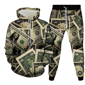 新款设计3D印花连帽毛衣<span class=keywords><strong>2</strong></span>件套男士运动服休闲Jooger和连帽套装 - Product Image 6