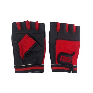 Mudassar Sports Custom Logo Leather Breathable Non-Slip Half Finger for Closure Gym Gloves Palm Protection for <b>Weight</b> Lifting - Product Image 1