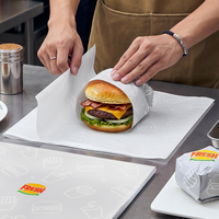 Papier sulfurisé biodégradable personnalisé en gros pour hamburgers et sandwichs avec votre propre logo