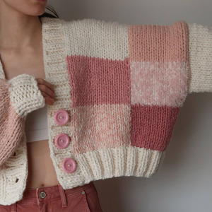 Maglione donna donna donna a maniche lunghe a forma di taglia larga su misura Vintage <span class=keywords><strong>Cardigan</strong></span> oversize lavorato a mano maglione di <span class=keywords><strong>lana</strong></span> lavorato a maglia corta da donna - Product Image 6