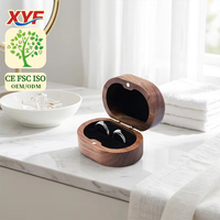 Boîte en bois de bambou rustique pour bague, petite boîte de rangement pour bague de fiançailles, idéale pour les propositions et les cérémonies de mariage