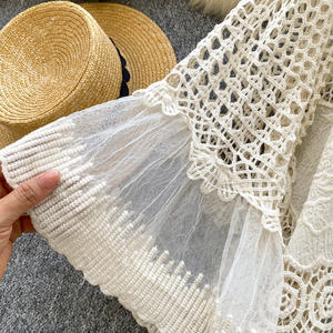 Vestidos de punto calado bohemios para mujer, holgados, con cordones y diseño de patchwork, a la moda - Product Image 6