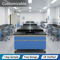 Meubles de laboratoire scientifique, designs de tables centrales, laboratoire de chimie
