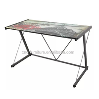 Vente en gros Guangdong PC Desk Convertible et fabriqué en acier et en verre Table de jeu au design simple pour l'école