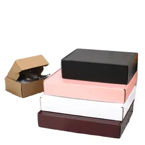 DF 사용자 정의 크기 로고 작은 친환경 핑크 UV 인쇄 4c 상자 제품 포장 판지 선물 크래프트 종이 우편물 상자