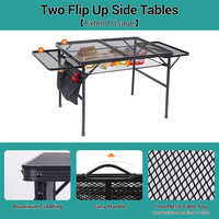 Table de camping pliable réglable en hauteur pour pique-nique, randonnée, plage, barbecue, extérieur, portable