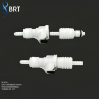 Raccords à déconnexion rapide, raccord femelle 1/8 à barbelures, joints toriques POM EPDM, raccord femelle à valve à connexion rapide pour air, eau, oxygène