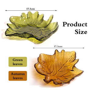 Bandeja Creativa para Frutas y Aperitivos, Plato de Vidrio con Forma de Hoja de Arce de 6.9 Pulgadas, Plato para Servir, Plato Decorativo para Bodas y Fiestas - Product Image 2