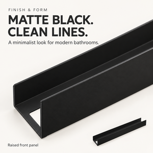 Porte-serviettes intégré <span class=keywords><strong>noir</strong></span> <span class=keywords><strong>mat</strong></span> en acier inoxydable 304, étagère de rangement pour douche, étagère murale pour salle de bain - Product Image 6