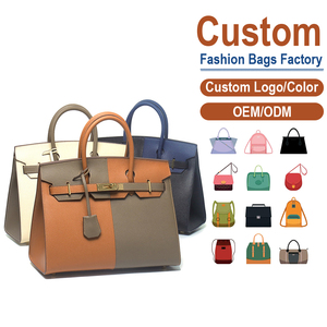 Grade A Palm-Grain <b>Leather</b> Color-Block Tote, OEM/ODM Custom Factory, Women's Luxury Style Purse - Product Image 1
