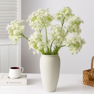Bouquet de fleurs artificielles en dentelle Meng Jie, blanc et rose, en polyester, pour la décoration de la maison, accessoires de mariage - Product Image 3