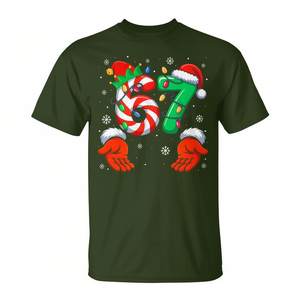Camiseta navideña Six Seven 6 7 Meme, diseño navideño familiar con diseño de Papá Noel y duende - Product Image 2