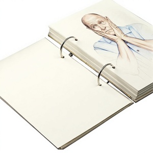 Carnet de croquis rétro à spirale, couverture en papier couleur crème, 120 pages, 160 g/m², épais, rechargeable, feuilles mobiles, pour dessin artistique - Product Image 1