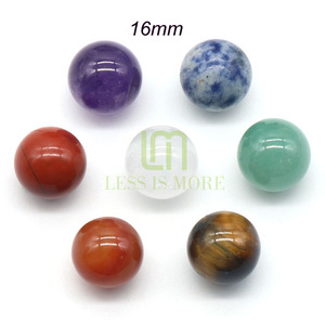Commercio all'ingrosso 7 <span class=keywords><strong>Chakra</strong></span> 16mm naturale guarigione cristallo agata pietra imposta palla rotonda ornamento Yoga per la decorazione domestica - Product Image 4