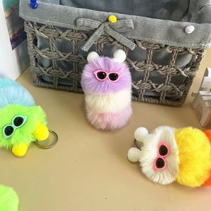Nouveau porte-clés mignon en forme de chenille, pendentif de sac en peluche de dessin animé, petit cadeau créatif pour voiture - Product Image 4