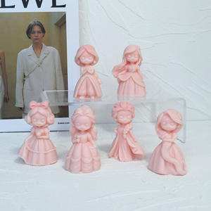 <span class=keywords><strong>Moule</strong></span> en Silicone créatif et mignon <span class=keywords><strong>princesse</strong></span> pour fille, bougies d'aromathérapie et ornements de colle, outils de gâteau abrasifs en gros - Product Image 2