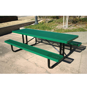 Genişletilmiş <span class=keywords><strong>metal</strong></span> masa ve tezgah termoplastik kaplı açık masa banklar veranda uzun masa ve sandalyeler - Product Image 6