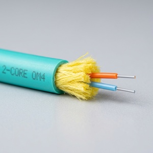 Câble optique de réseau FTTH Aqua PVC OM4 2 cœurs multimode, cordon de tronçon en fibre GJPFJV 10G/40G/100G - Product Image 2