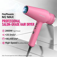Pengering Rambut Profesional FirePhoenix M2 MAX OEM ODM Logo Kustom 2800W 220-240V Motor Tanpa Sikat untuk Salon
