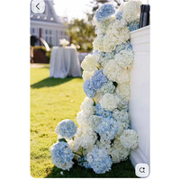 Rangkaian Bunga Pernikahan Mawar Sutra Biru Buatan Hydrangea Bunga Buatan untuk Dekorasi Meja Pernikahan Acara