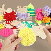 Kit d'artisanat en bois Montessori pour enrouler le fil, jouet fait main DIY pour la création artistique des tout-petits, cadeau