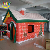 Décoration extérieure amusante pour enfants, maison de Noël gonflable, grotte du Père Noël gonflable