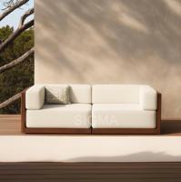 Juego de sofá familiar superventas de alta calidad, muebles de exterior de teca para patio