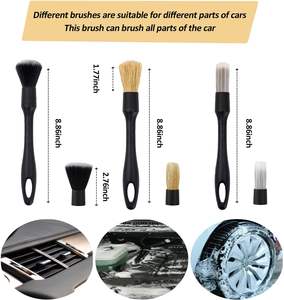 Kit de brosses de détaillage pour <span class=keywords><strong>voiture</strong></span> en poils de sanglier, intérieur et extérieur automobile, microfibre <span class=keywords><strong>anti</strong></span>-rayures, <span class=keywords><strong>brosse</strong></span> de détaillage automobile <span class=keywords><strong>anti</strong></span>-chimique - Product Image 2