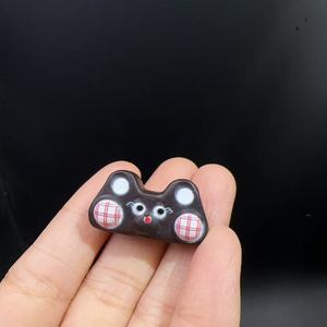 Peach Wood Bear Radio Beads Ebony Wood Bear Radio Beads For Jewelry Making Irregular Shape Wooden Loose Beads - Product Image 3