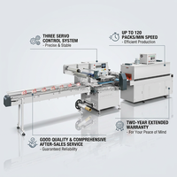 Machine d'emballage thermorétractable automatique à grande vitesse contrôlée par PLC avec moteurs servo 380V pour boîtes de conserve alimentaires