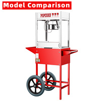 Nouvelle machine à pop-corn électrique professionnelle sur chariot à roues, haute productivité pour événements, fêtes de rue, cinéma (220V/110V)