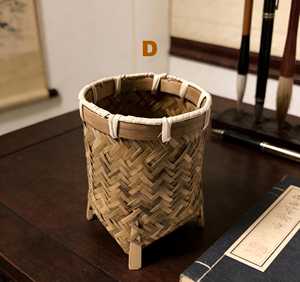 Handmade Bamboo Pen Holder <b>Rustic</b> Woven Pencil Cup Wabi Sabi <b>Desk</b> Organizer Eco Friendly Gift Factory Supply - Product Image 6
