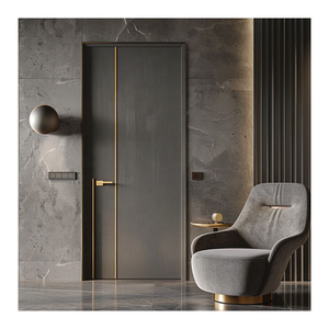 Scandinavisch Gestroomlijnd Design Gevoel Beige Grijs Vooropgehangen Houten Indoor Gelamineerde Binnendeur - Product Image 1