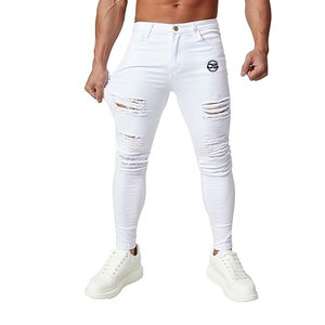 Vêtements décontractés légers pour hommes en mélange coton/polyester de haute qualité, effet moustache, délavé aux enzymes, coupe slim, style streetwear, vente en gros - Product Image 6